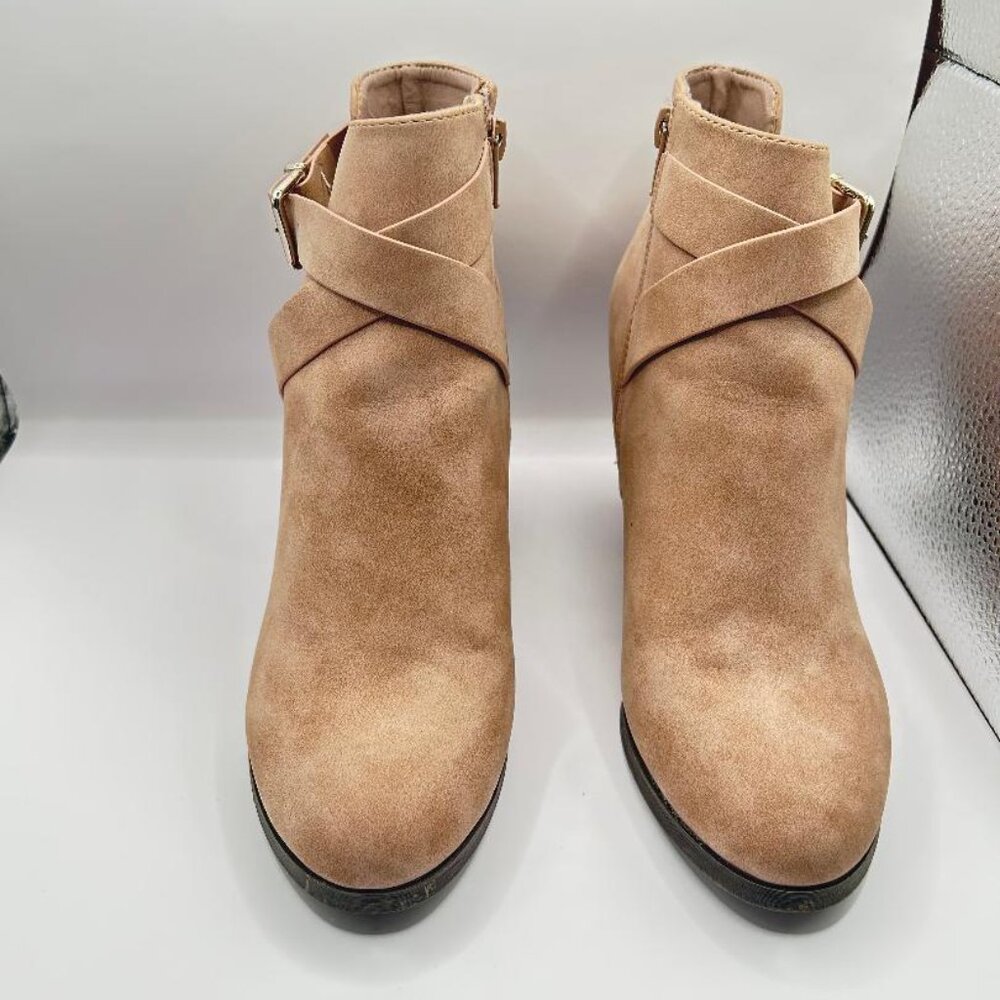 Call It Spring Size 8 Sepia Faux Suede Booties